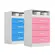 Comoda ACP Jessica com 4 Gavetas, Nicho Superior, 100% MDF Branco/Rosa ou Azul