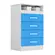 Comoda ACP Jessica com 4 Gavetas, Nicho Superior, 100% MDF Branco/Rosa ou Azul