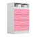 Comoda ACP Jessica com 4 Gavetas, Nicho Superior, 100% MDF Branco/Rosa ou Azul