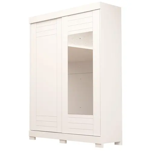 Roupeiro ACP Ayla 2 Portas de Correr Cabideiro e 2 Gavetas Internas Branco