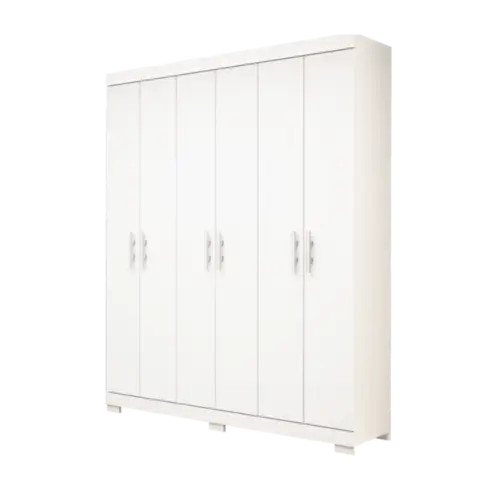 Roupeiro ACP Lana 6 Portas 2 Gavetas Internas Branco