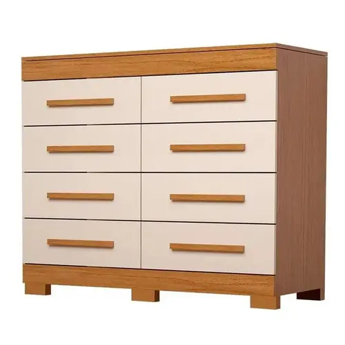 Comoda ACP Nalu 100% MDF 8 Gavetas Cinamomo Off White