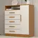 Comoda ACP Madri 1 Porta 5 Gavetas em MDF Cinamomo/Off White