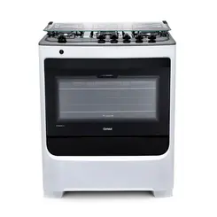 Fogao Piso Consul 5 Bocas Grades Duplas Forno Limpa+Facil, Acendimento Automatico Bivolt Branco