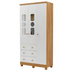 Roupeiro Peroba 494787 Tedy New 3 Portas 100% Mdf Branco Amendoa