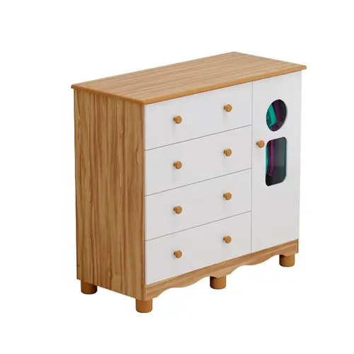 Comoda Tedy New Peroba 1 Porta Cabideiro Metalico Branco Brilhoso Amendoa