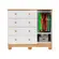 Comoda Tedy New Peroba 1 Porta Cabideiro Metalico Branco Brilhoso Amendoa