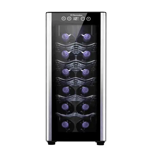 Adega Electrolux  ACB12 12 Garrafas 1 Porta Preta em Aluminio Escovado Bivolt