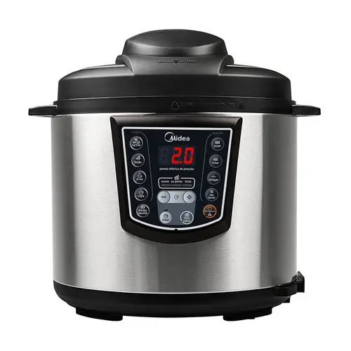 Panela de Pressao Eletrica Midea PPA71 Liva 6 Litros Display Digital com Receitas Pre-Programadas Inox