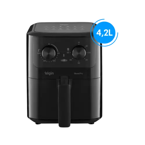 Fritadeira Elgin Air Fryer 4,2 Litros Com Desligamento Automatico Preto 127V