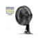 Ventilador De Mesa Britania Maxx Force 30cm 2 Em 1 6 Pas 3 Velocidades Preto