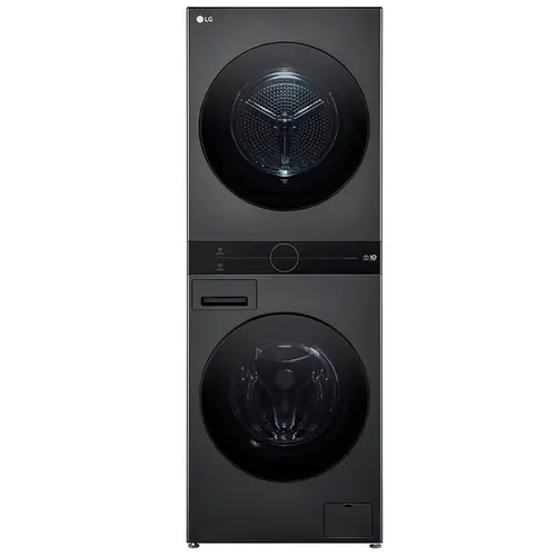 Lavadora e Secadora WashTower LG 14Kg+10Kg  AI DD Wi-Fi Dual Inverter Black Inox 127V