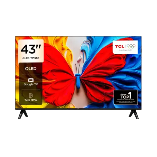 Smart TV 43" TCL QLED Full HD Wi-Fi Google Cast Preto