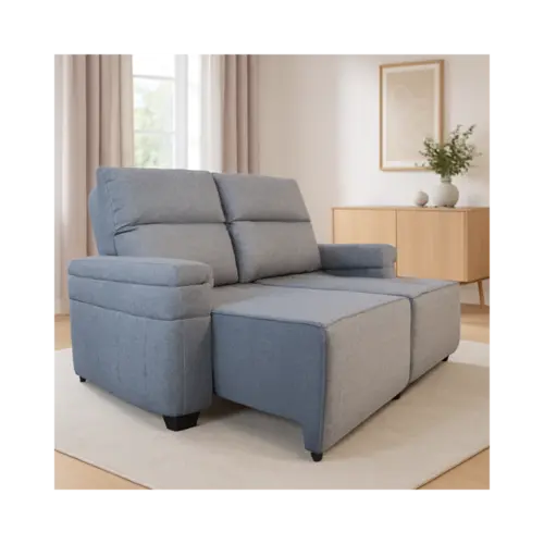 Sofa 3 Lugares Aga Retratil Alaska Ram Linho Grafite