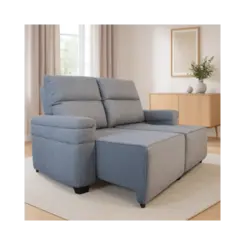 Sofa 3 Lugares Aga Retratil Alaska Ram Linho Grafite