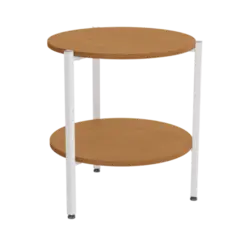 Mesa De Centro Kappesberg Redonda MDP Canela Branco Com Brilho