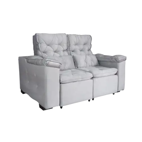 Sofa Dublin Aga Retratil 2 Assentos Veludo Maia Prata