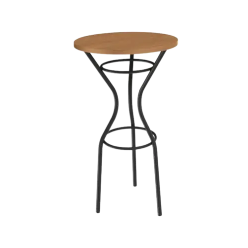 Mesa Bistro Dublin Kappesberg Redondo Em MDP Preto Fosco Canela