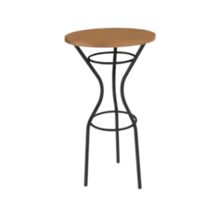 Mesa Bistro Dublin Kappesberg Redondo Em MDP Preto Fosco Canela