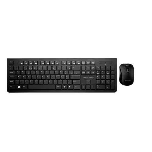 Kit Teclado e Mouse Multilaser TC251 Sem Fio 2.4 GHZ Teclas Flutuantes USB Preto