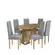 Sala De Jantar Kappesberg Mesa Oval Com 6 Cadeiras Linho Cinza
