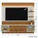 Home Guaiba Mobler 2.0 Para TV ate 60" Polegadas 2 Portas de correr Frisadas 4 Prateleiras Off White Amendoa