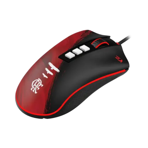 Mouse Gamer Redragon Flamengo Attack Preto Vermelho