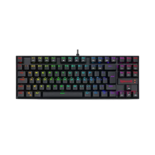 Teclado Gamer Redragon Kumara Iluminacao Rainbow Mecanico Preto