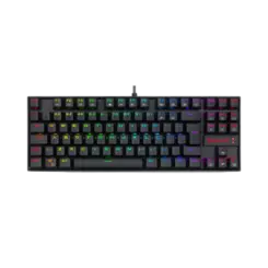 Teclado Gamer Redragon Kumara Iluminacao Rainbow Mecanico Preto