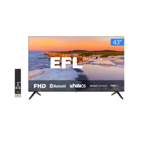 Smart TV EFL 43" HD DLED 43SX800FD WiFi Bluetooth Processador Quad-Core Preto Bivolt