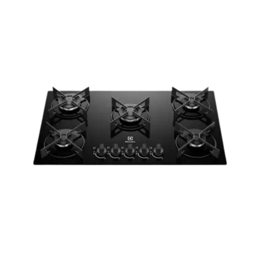 Cooktop Electrolux Efficient 5 Bocas Com Mesa De Vidro Grade De Aco Fosco Preto Bivolt