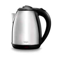 Chaleira Eletrica Elgin 2 Litros 1200W Desligamento Automatico Jarra Sem Fio Inox 127V
