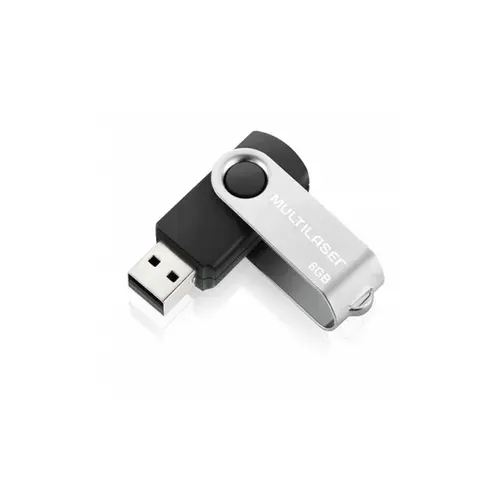 Pen Drive Multilaser  Twist 8GB USB Leitura 10MBs e Gravacao 3MB/s Preto