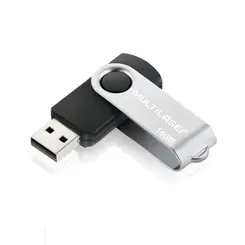 Pen Drive Multilaser PD588 Twist 16GB USB Leitura 10MBs e Gravacao 3MBs Preto