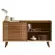 Rack Bancada Mobler Austin 1.36  TV 50" Cinamomo Mel Detalhes Perola Metalizado