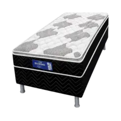 Cama Box Eurosono Solteiro 66x110x188 Diamond D28 Preto Branco