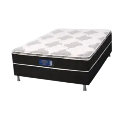 Cama Box Eurosono Casal 66x188x138 Diamond D28 Preto Branco