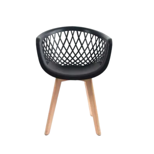 Cadeira Serbin Web Wood Preto