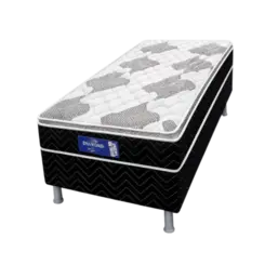 Cama Box Eurosono Solteiro 88X188X66 Diamond D28 Preto Branco