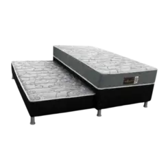 Bicama Eurosono Solteirao 48164 D28 ABNT Cama e Auxiliar  110X198X70 Molas Ensacadas Preto Cinza