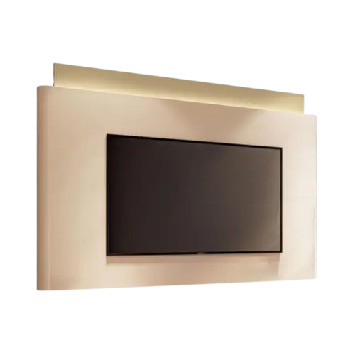Painel Suspenso Nobre 2.2 HB Moveis Para TV Ate 85" Polegadas Off White Champagne