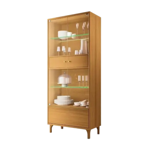 Cristaleira Lumina Hb Moveis 2 Portas 1 Gaveta 8222  Cinamomo