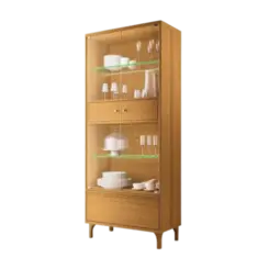 Cristaleira Lumina Hb Moveis 2 Portas 1 Gaveta 8222  Cinamomo