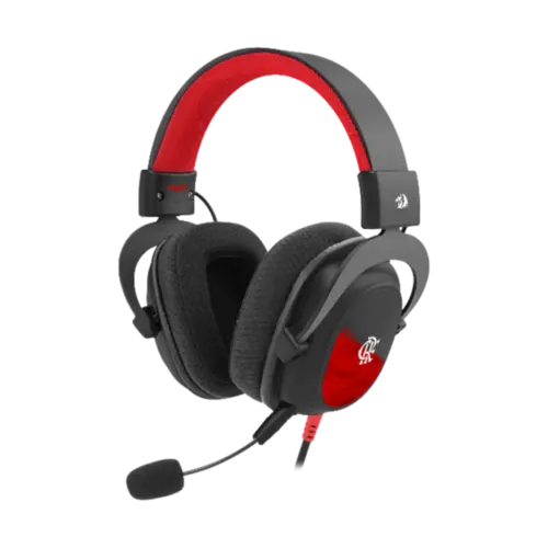 Headset Gamer  Redragon  Flamengo Vulture 53mm Preto Vermelho