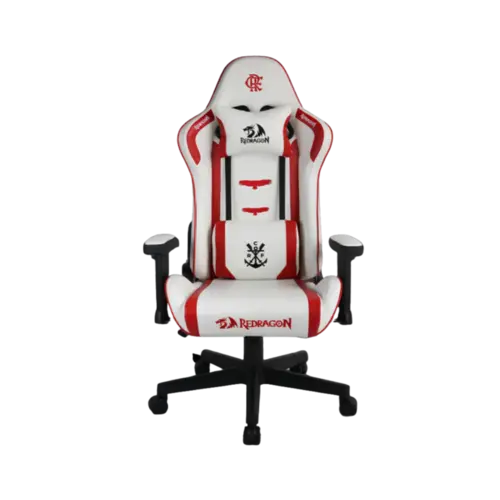 Cadeira Gamer Redragon Flamengo Glory Couro Sintetico Preto Vermelho