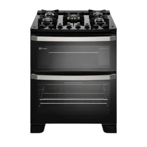 Fogao Electrolux Experience 5 Queimadores Com Mesa De Vidro 2 Fornos e Acendimento Automatico Preto 127V