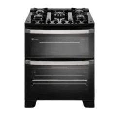 Fogao Electrolux Experience 5 Queimadores Com Mesa De Vidro 2 Fornos e Acendimento Automatico Preto 127V