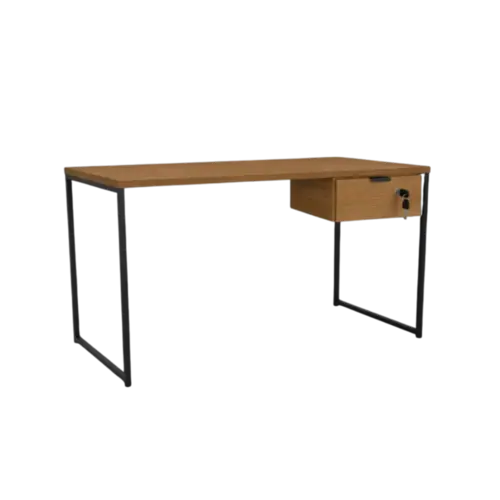 Mesa Para Escritorio Kappesberg  Com Gaveta Canela Preto Fosco