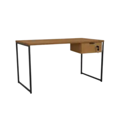 Mesa Para Escritorio Kappesberg  Com Gaveta Canela Preto Fosco