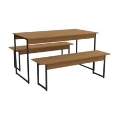 Mesa Kappesberg  LI013CNPRF Com 2 Bancos Canela Preto Fosco